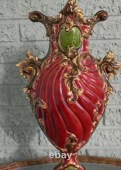 Art Nouveau Majolica Huge Vase Faience by Julius Dressler Bohemia Austria 1900