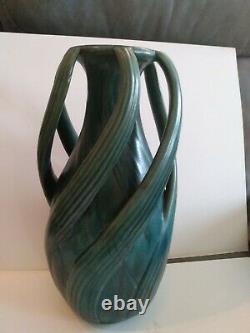 Art Nouveau Pottery Vase Austrian Amphora vintage Arts And Crafts Go With Green