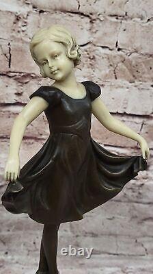 Art Nouveau Prima Ballerina Dancer Children Bronze Sculpture by Preiss Decor