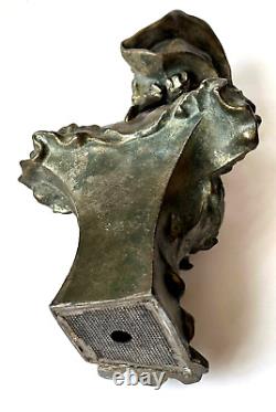 Art Nouveau c. 1910 Austrian Bronze-Spelter Young Maiden Bust Sculpture