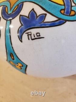 Art nouveau Spanish vase signed RIO Vibrant