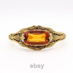 Austrian 1900 Art Nouveau Jugendstil Bangle Bracelet In Gilded Brass