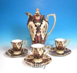 Austrian Alhambra Antique 1890s Carl Boseck Porcelain Chocolate Set EXCELLENT