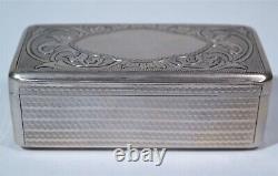 Austrian Art Nouveau 800 Silver Etched Guilloche Snuff Box
