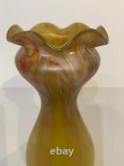 Austrian Art Nouveau Art Glass Vase Attributed To Pallme Kornig And Habel