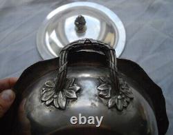 Austrian Art Nouveau Hallmarked Solid Silver Ecuelle Dish Russian Bowl 1882 gr