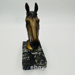 Austrian Bronze Horse Head Bookend Sculpture Antique Home Office Decor
