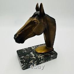 Austrian Bronze Horse Head Bookend Sculpture Antique Home Office Decor