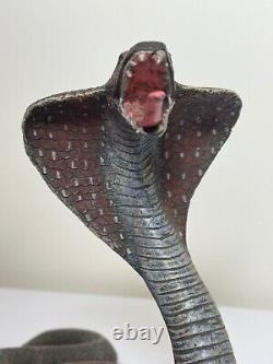 Austrian Cold Painted Bronze Form Of A Cobra Snake Pocket Wrist Watch Holder