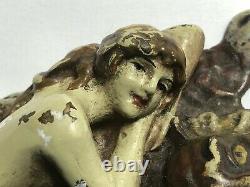 Austrian Franz Bergman Cold Painted Bronze Erotic Nude Lady Reclining Tiger Rug