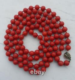 Austrian Genuine Necklace Art Nouveau Graduated Sardinian Red Coral 61 Gr
