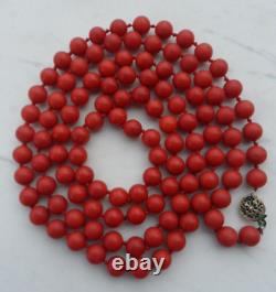 Austrian Genuine Necklace Art Nouveau Graduated Sardinian Red Coral 61 Gr