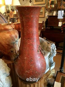 Austrian Marble Vase with Bronze Mounts of a Squirrrel Signed Shumacher