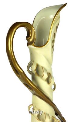 Austrian Porcelain Ewer Art Nouveau Style 15 Carl Knoll Vase Carlsbad Austria