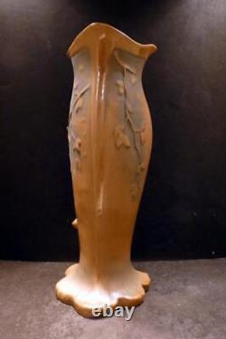 Austrian Teplitz Bernard Bloch Art Nouveau Woman Crown Oak Ware Vase 12-MINT-A