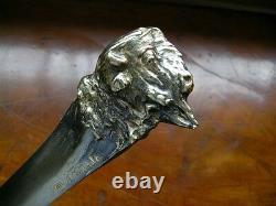 Austrian bronze paper cutter with American buffalo head by J. Valenta c. 1910