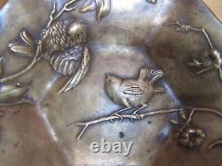 BERNDORF AUSTRIA 19c Bronze Art Nouveau Decorative Arts Birds Dish Platter