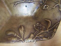 BERNDORF AUSTRIA 19c Bronze Art Nouveau Decorative Arts Birds Dish Platter