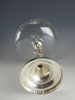 Beautiful 19C Austrian Figural Silver Glass Tazza Compote