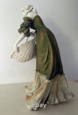 Beautiful Art Nouveau Amphora Porcelain Figurine of a Woman, Circa 1900