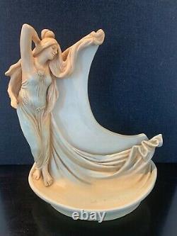 Beautiful Art Nouveau Bernard Bloch Amphora Figure With Circular Mirror Schoop