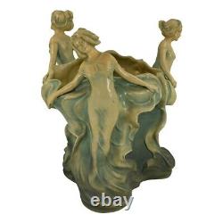 Bernard Bloch Austrian Art Nouveau Amphora Pottery Three Maidens Figurine Vase