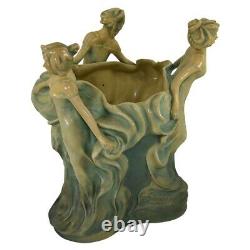 Bernard Bloch Austrian Art Nouveau Amphora Pottery Three Maidens Figurine Vase