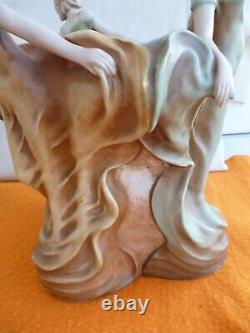Bernard Bloch Austrian Art Nouveau Pottery Three Maidens Figurine Vase