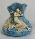 Blue Marble Art Pottery Nouveau Nude Mermaid Figural Vase Austrian Teplitz 6 1/2