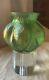 Bohemian Loetz Spiraloptisch Austrian Green Art Glass Iridescent Vase pumpkin