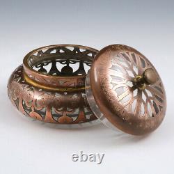 Bohemian or Austrian Copper Overlay Box and Cover c1900