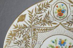 Boseck Hand Painted Dresden Floral & Raised Gold Art Nouveau 10 3/4 Inch Plate D
