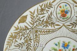 Boseck Hand Painted Dresden Floral & Raised Gold Art Nouveau 10 3/4 Inch Plate D