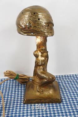 Bronze Sculpture Lamp THE DREAM by Peter Tereszczuk Austrian Art Nouveau Woman