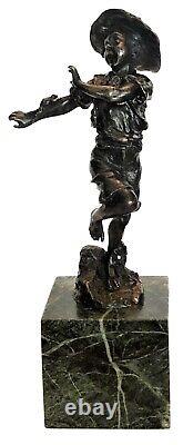 Carl Kauba, Frightened by the Frog, Viennese Bronze Sculpture, ca. 1915