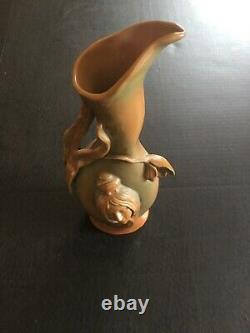 Crownoakware Teplitz Art Nouveau Austria Pottery Vase Lady Bust Bernard Bloch