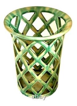 Dagobert Peche Wiener Werkstaette Gmundner ceramic open work vase c. 1914