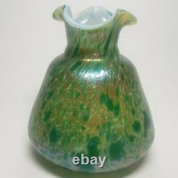 Elegant Art Nouveau Austrian Lotz Kralik Vase Green Iridescent Color 1900