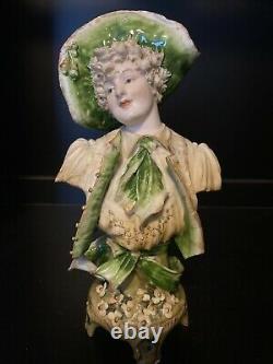 Ernst Wahliss Turn Wien Art Nouveau Amphora Depose Figural Bust Figurine