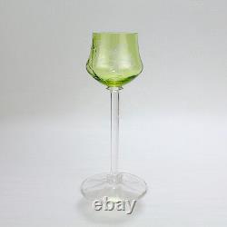 Etched Austrian or German Jugendstil Wine Glass Moser Art Nouveau Harrach GL
