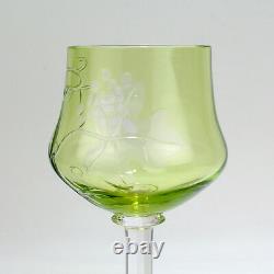 Etched Austrian or German Jugendstil Wine Glass Moser Art Nouveau Harrach GL