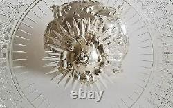 Exquisite 19C Austrian Figural Silver Cut Crystal Centerpiece Tazza