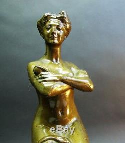 Fine 15 Antique Austrian Bronze Victory ERNST HEGENBARTH c. 1908 Women Power