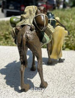 Franz Xaver Bergman Austrian Cold-painted Bronze of Arab Man With Camel 20th C