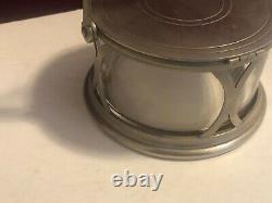 GERMAN Silver Plated Comfiture Jar with Glass insert Hinged Lid ART NOUVEAU