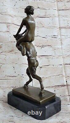 Great Erotic Art Nouveau Bronze Faun Satyr Austrian Vienna Bergman Sculpture