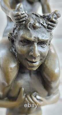 Great Erotic Art Nouveau Bronze Faun Satyr Austrian Vienna Bergman Sculpture