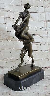 Great Erotic Art Nouveau Bronze Faun Satyr Austrian Vienna Bergman Sculpture Art