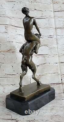 Great Erotic Art Nouveau Bronze Faun Satyr Austrian Vienna Bergman Sculpture Art