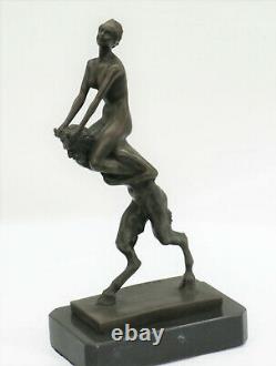 Great Erotic Art Nouveau Bronze Faun Satyr Austrian Vienna Bergman Sculpture Nr